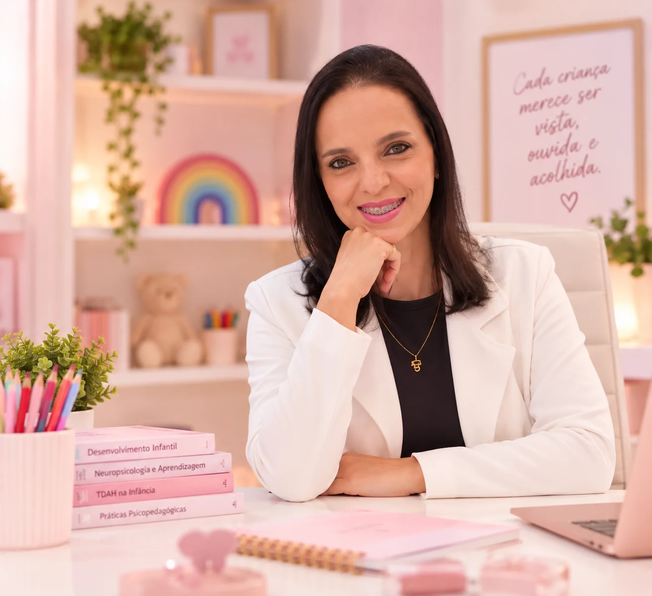 Monique Pandim em seu espaço de atendimento